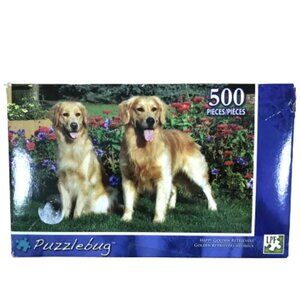 Y2K Jigsaw Puzzle Happy Golden Retrievers 500 Piece LPF Puzzlebug